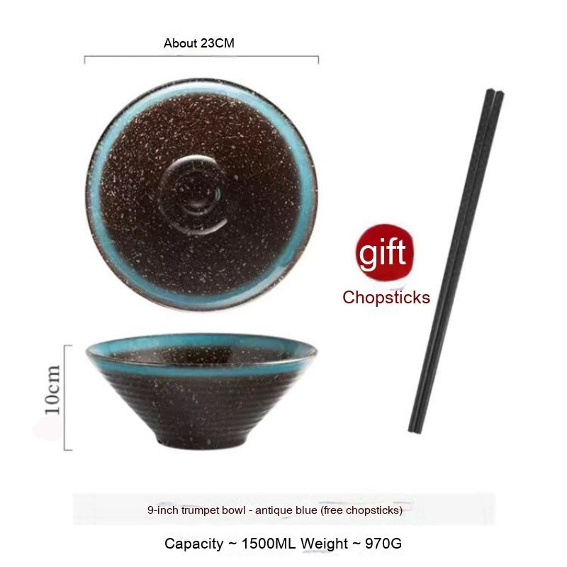 Frosted Tableware Bright Noodles Household Large Bowl Plate Ceramic