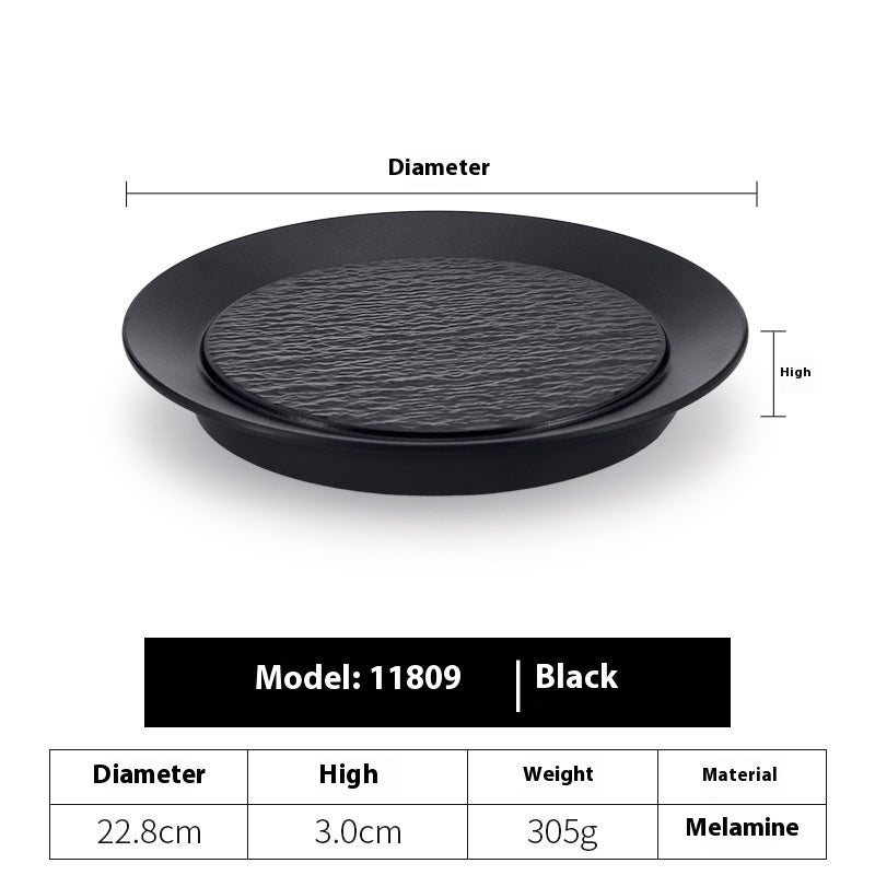 Black Hot Pot Food Plate Barbecue Plate