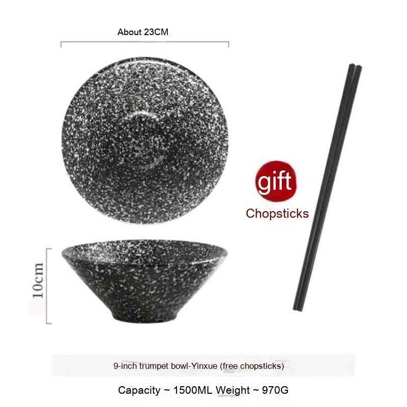 Frosted Tableware Bright Noodles Household Large Bowl Plate Ceramic