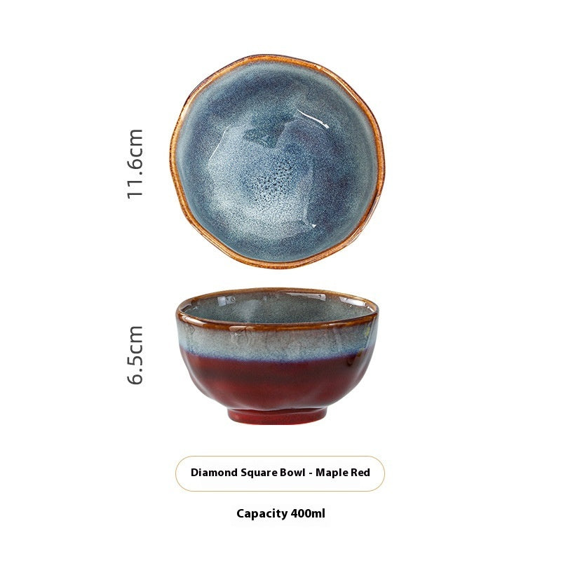 Household Bowl Dish & Plate Ceramic Fambe Tableware