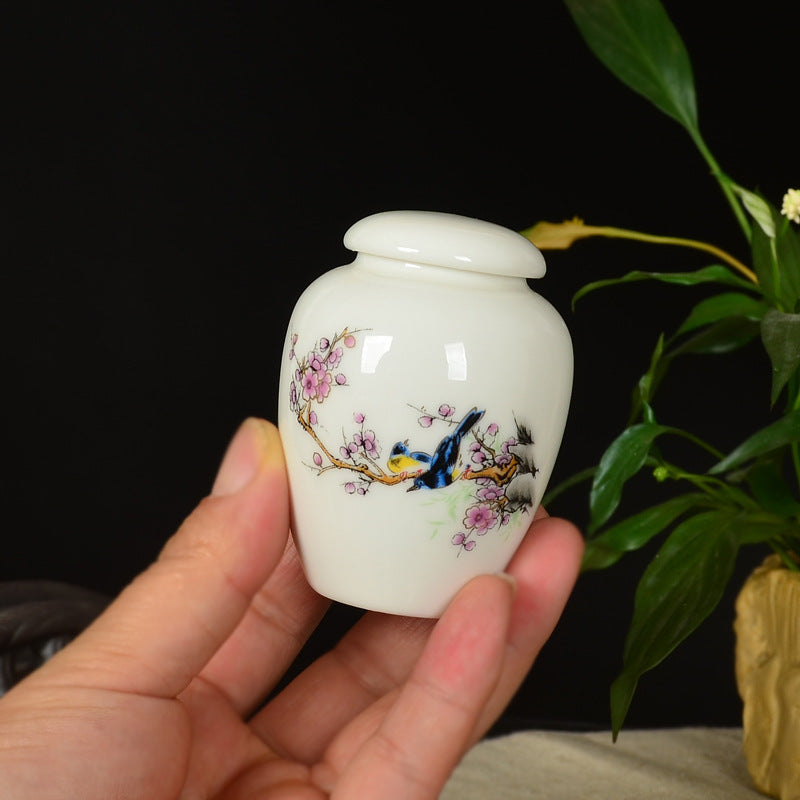 Household Portable Mini Ceramic Tea Jar