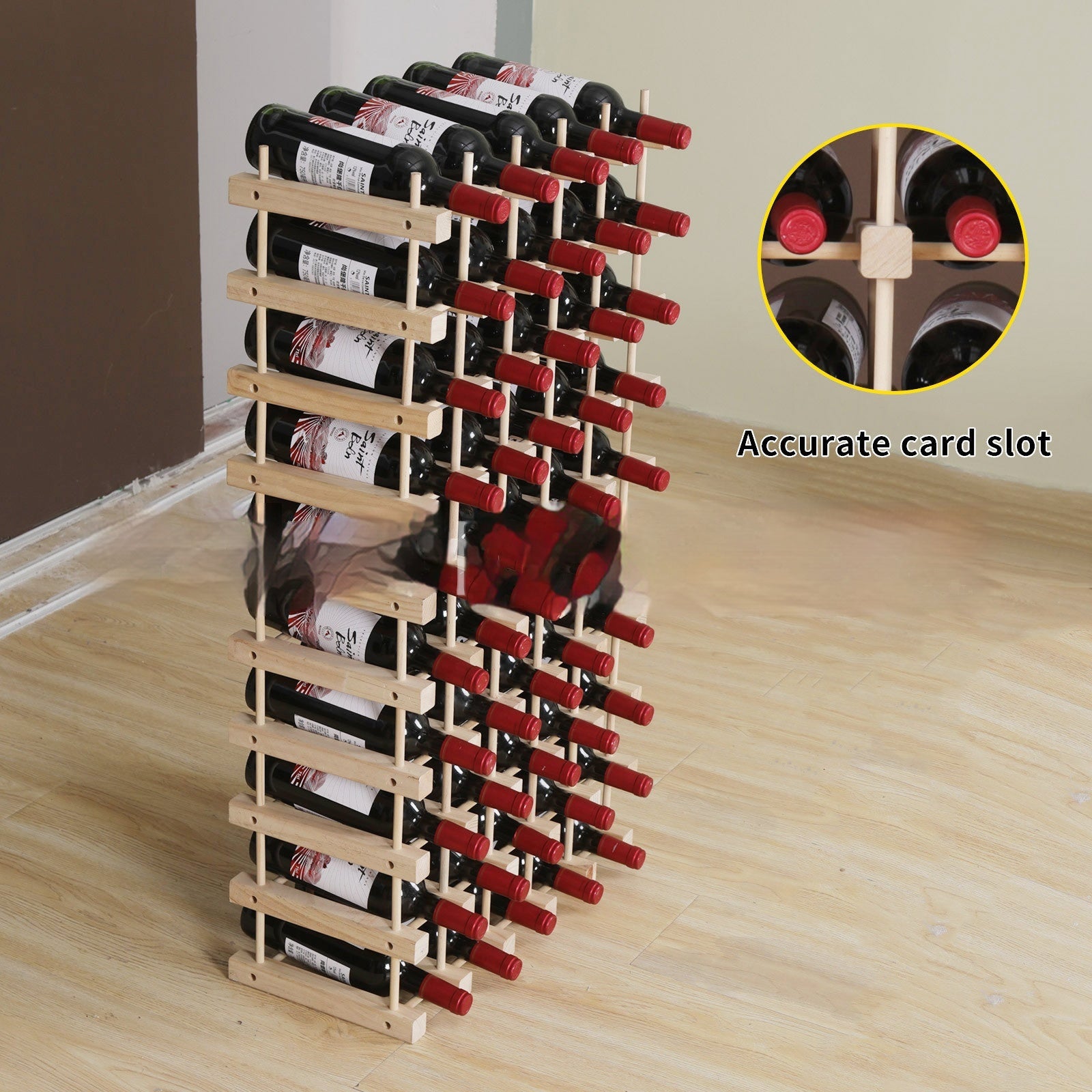 Solid Wood Wine Rack Wooden Assembly Display Multi-bottle Storage