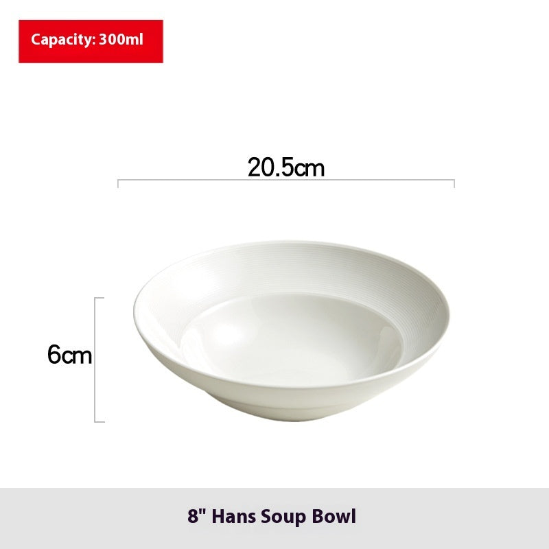Deep Soup Household Noodle Ceramic Soup Large Bowl