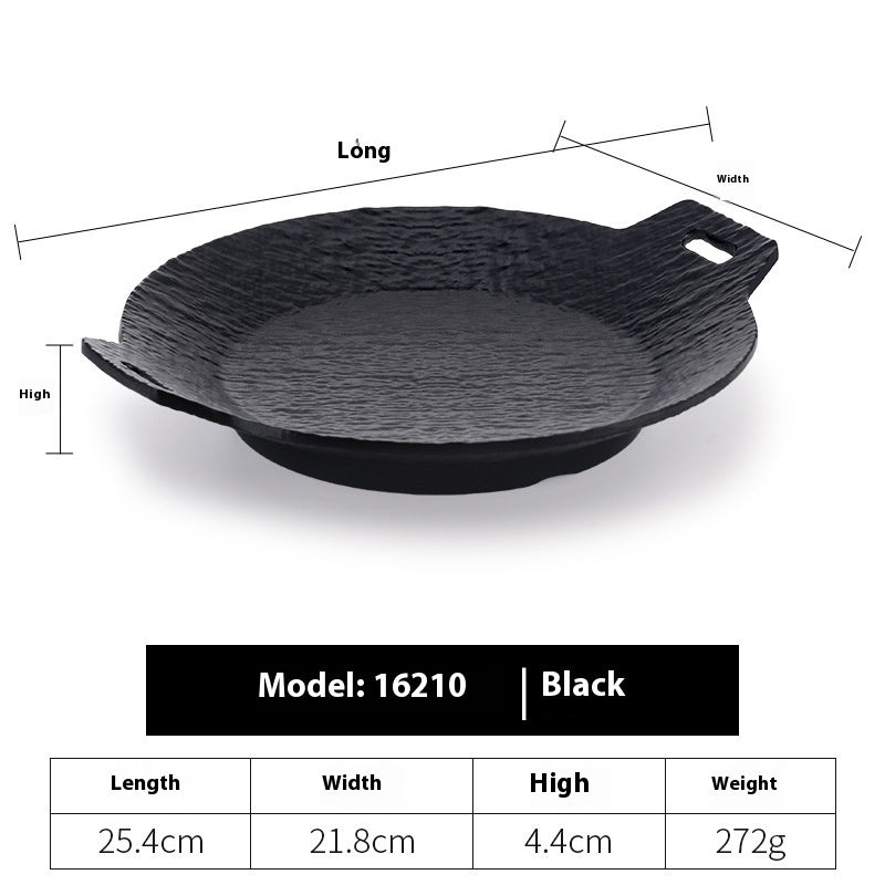 Black Hot Pot Food Plate Barbecue Plate