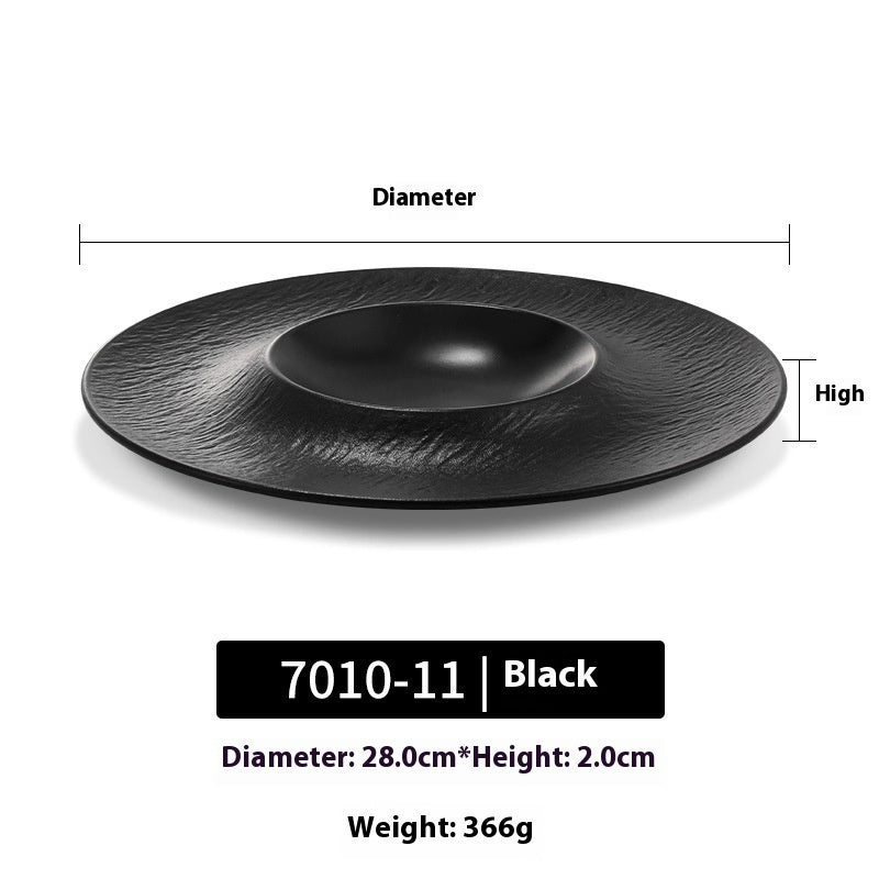 Black Hot Pot Food Plate Barbecue Plate
