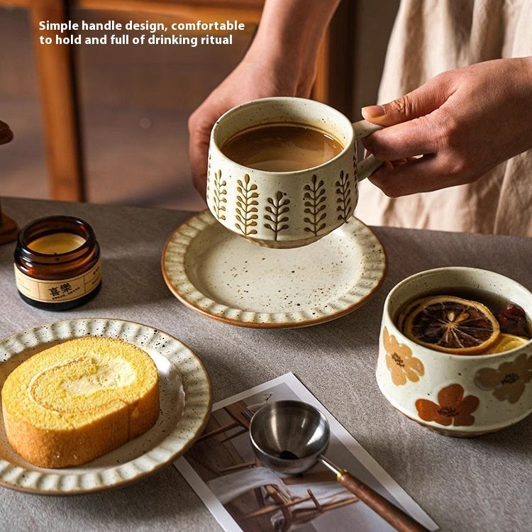 Retro Stoneware Coffee Cup Light Luxury Advanced Special-interest Design