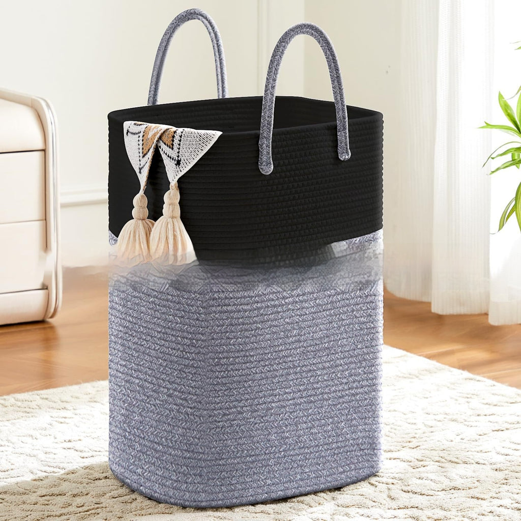 Portable Square Cotton String Foldable Storage Basket