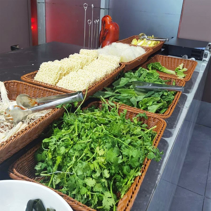 Supermarket Snacks Storage Plastic Woven Basket