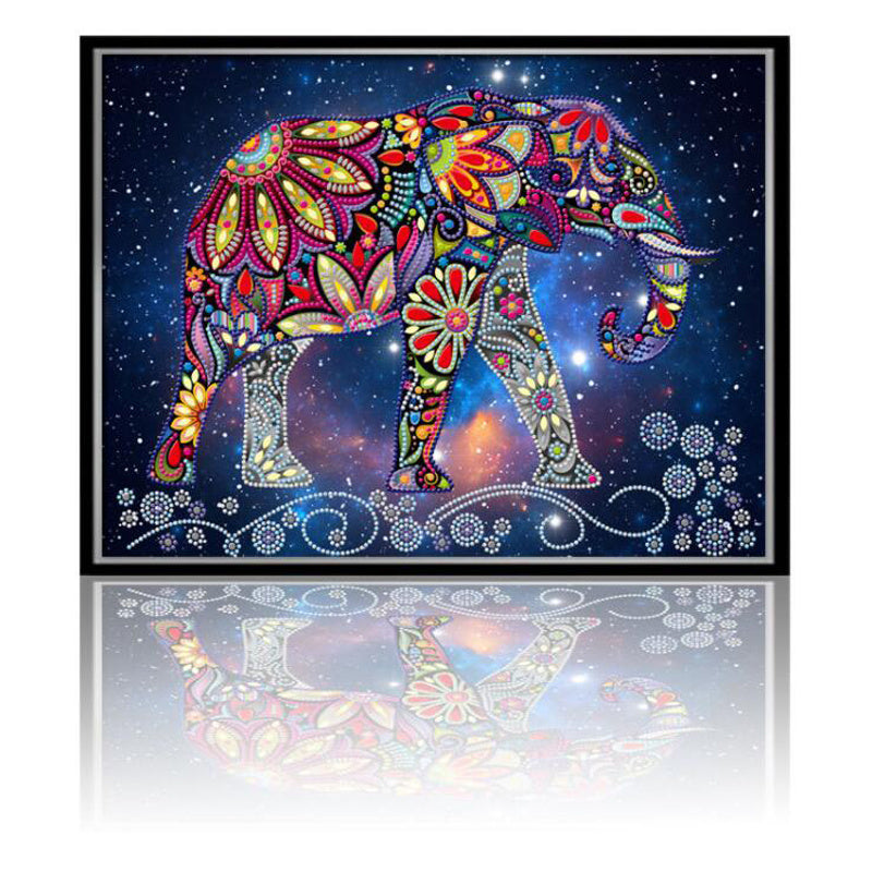 Elephant Walk Special Shape Diamond Painting DIY