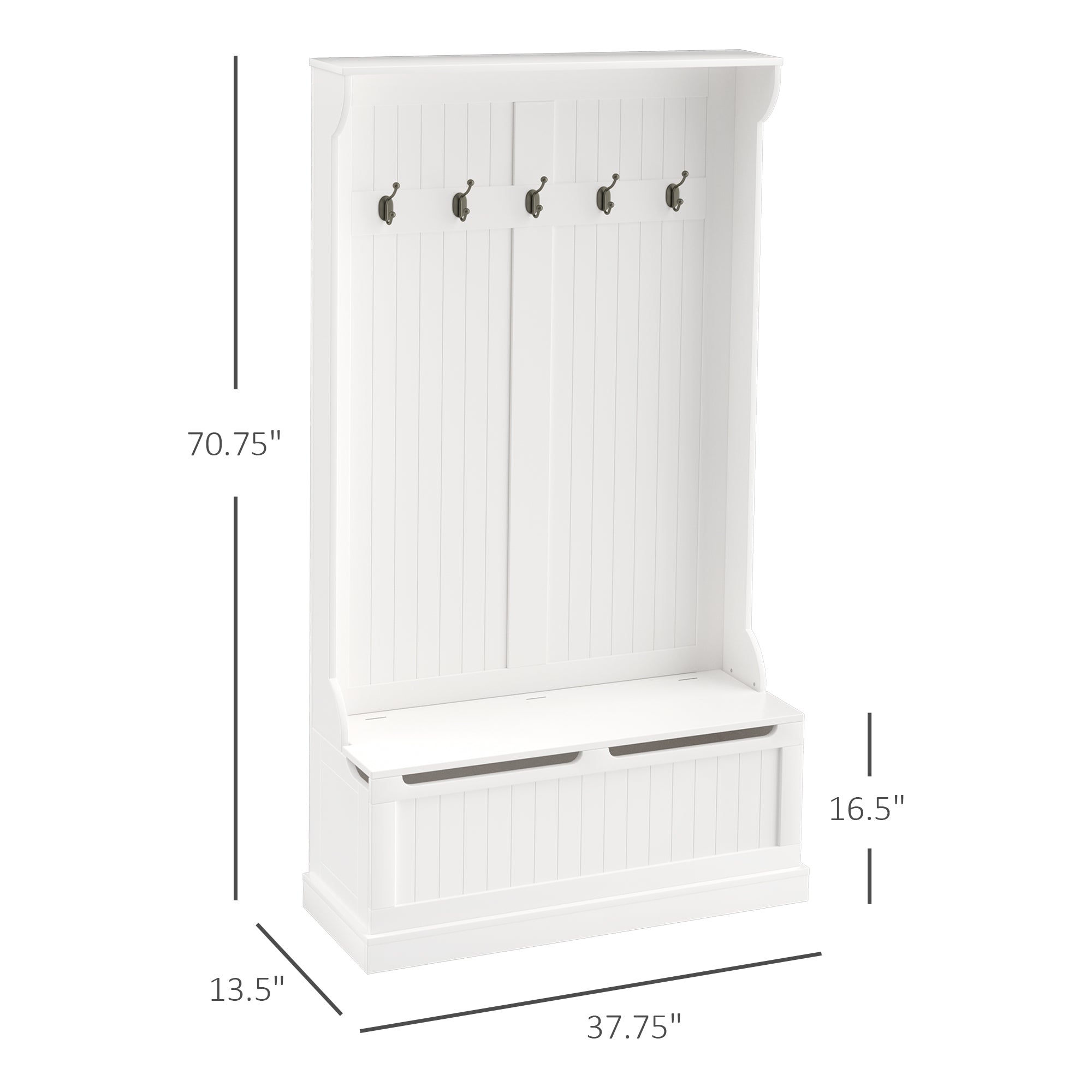 3-In-1 Entryway Bench with Coat Rack