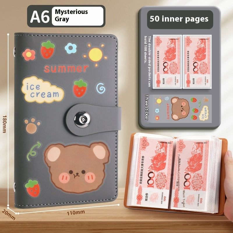 Saving Book Can Be Put Only Cash Storage Wallet Storage Bag