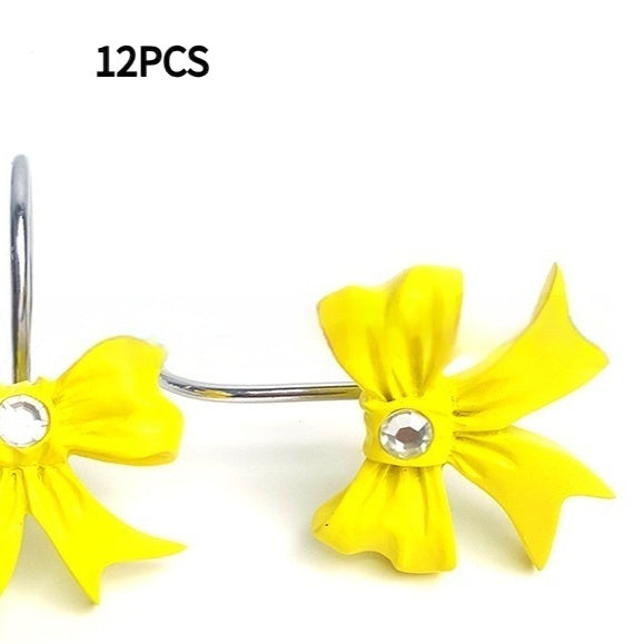 Resin Bow Rhinestone Shower Curtain Bathroom Curtain Bracelet Sticky Hook