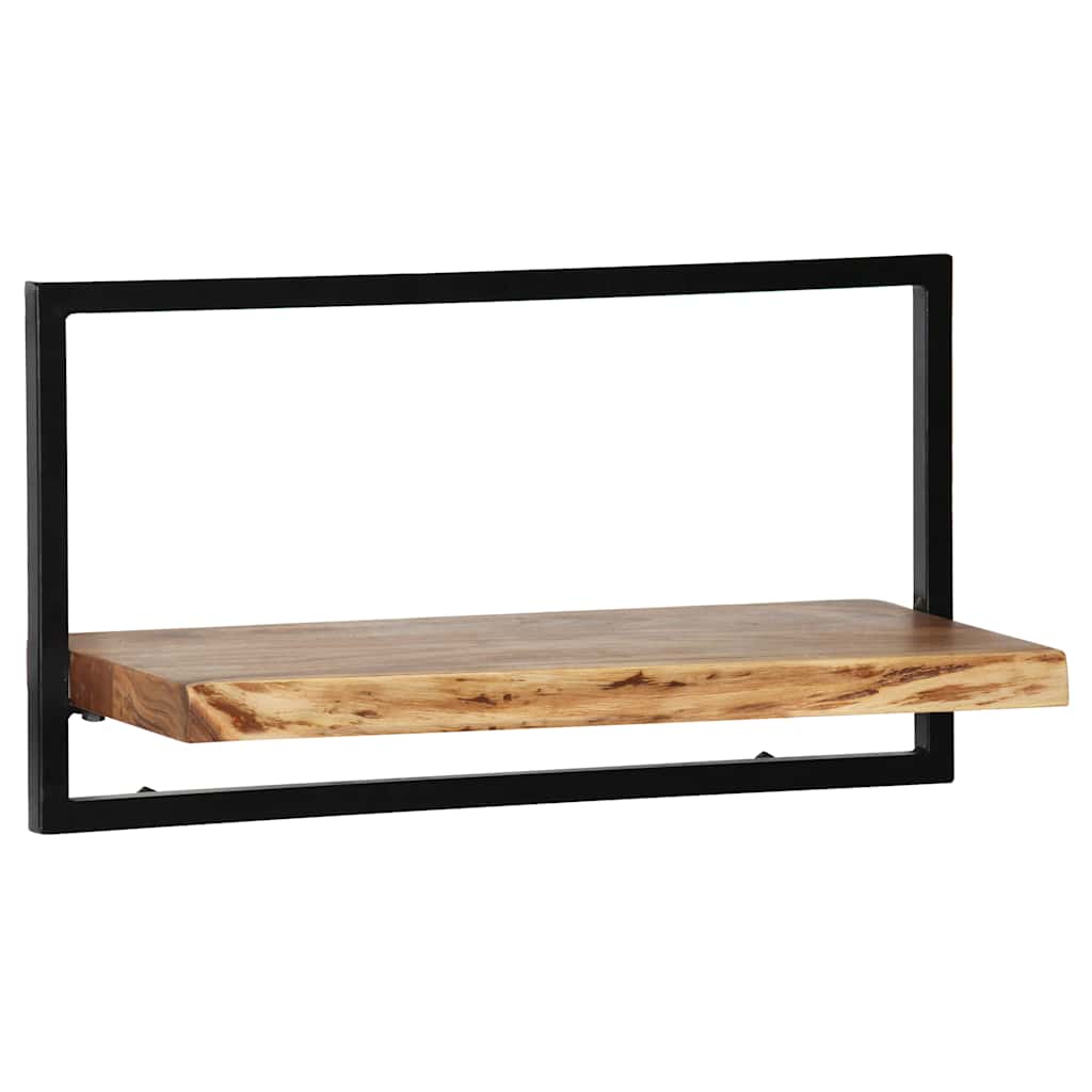 set di mensole da parete, 5 pezzi, legno massello di acacia e mensole da parete
