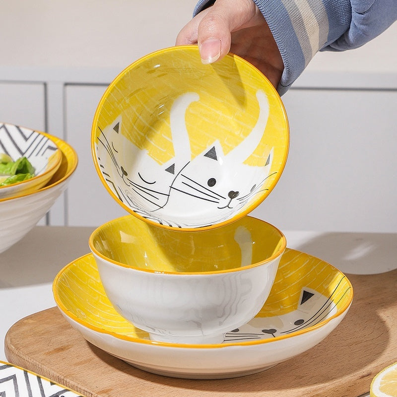 Cartoon And Plates Creative Rice Soup Bowls For Home Baking Dishes Ceramic Tableware
