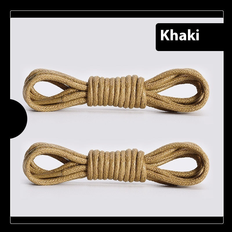 Leather Shoes Boots Wax Rope Round Shoelace A Pair