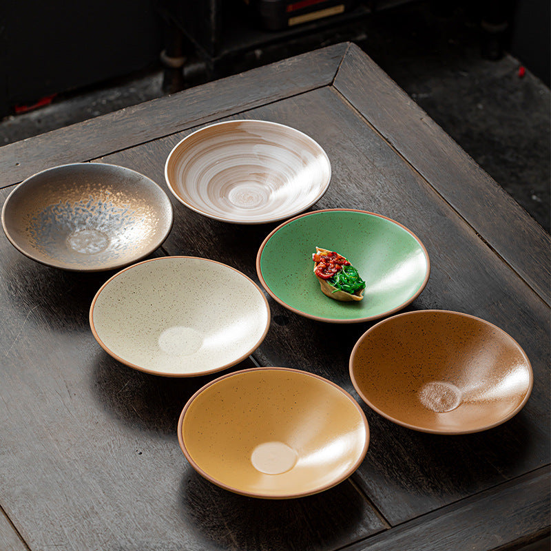 Stoneware Plate Open Rain-hat Shaped Bowl