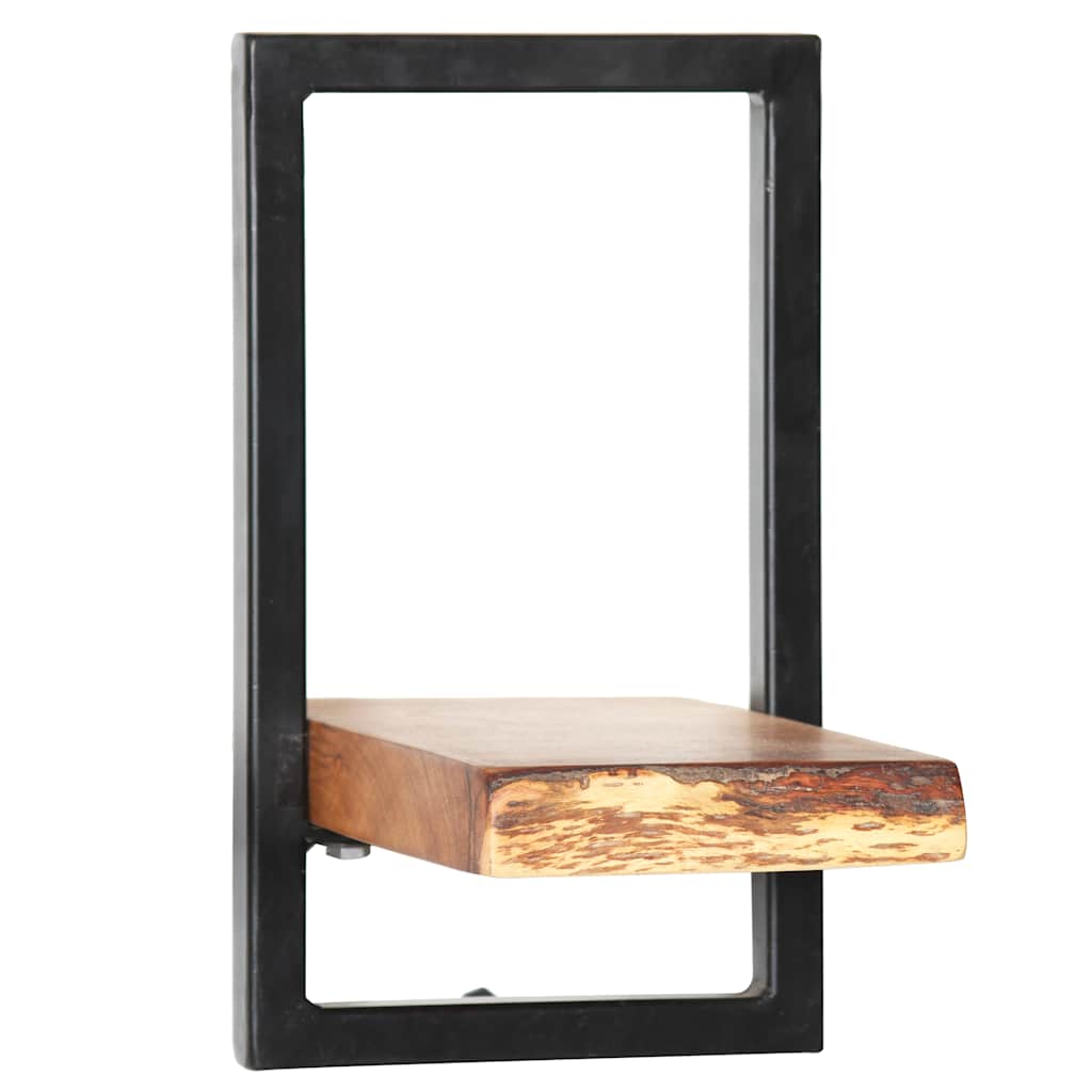 set di mensole da parete, 5 pezzi, legno massello di acacia e mensole da parete