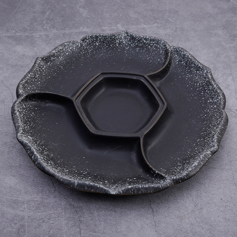 Japanese-style Ceramic Compartment Tray Four-grid Marinated Meat