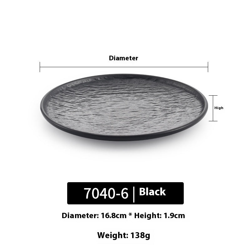 Black Hot Pot Food Plate Barbecue Plate