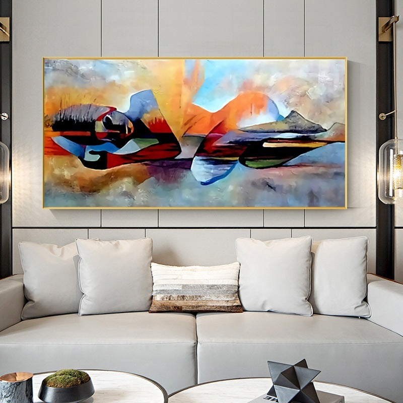 Colorful Abstract Geometric Water Woman Decorative Painting