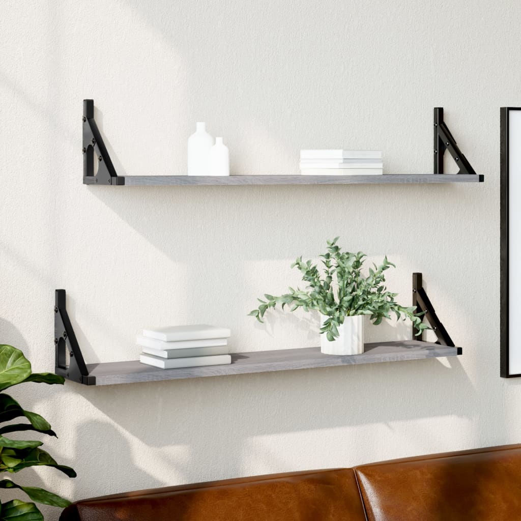 Mensole da parete, 2 pezzi, rovere Sonoma, 60x15x15,5 cm