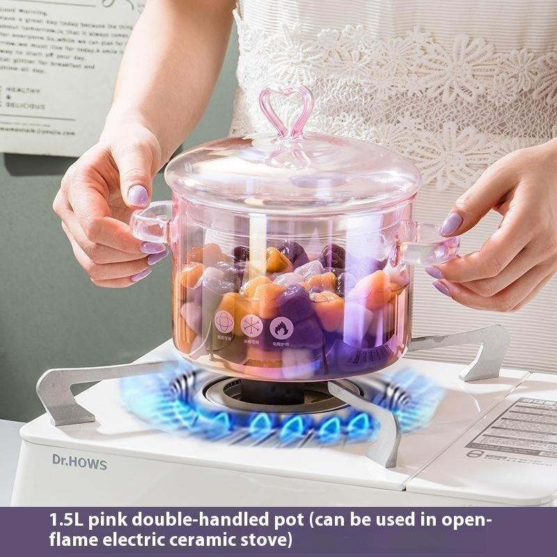 Borosilicate Glass Pot Household Heating Binaural