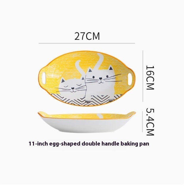 Cartoon And Plates Creative Rice Soup Bowls For Home Baking Dishes Ceramic Tableware