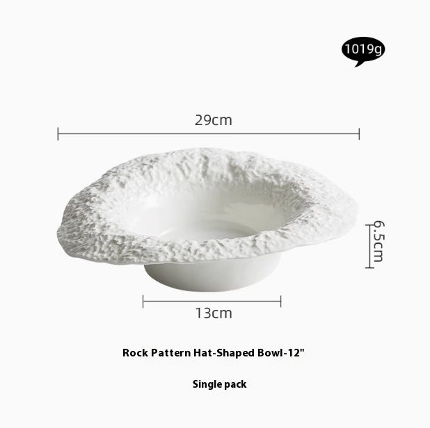 Straw Hat Plate Ceramic Deep Plate Dinner Plate Soup Bowl Salad Bowl