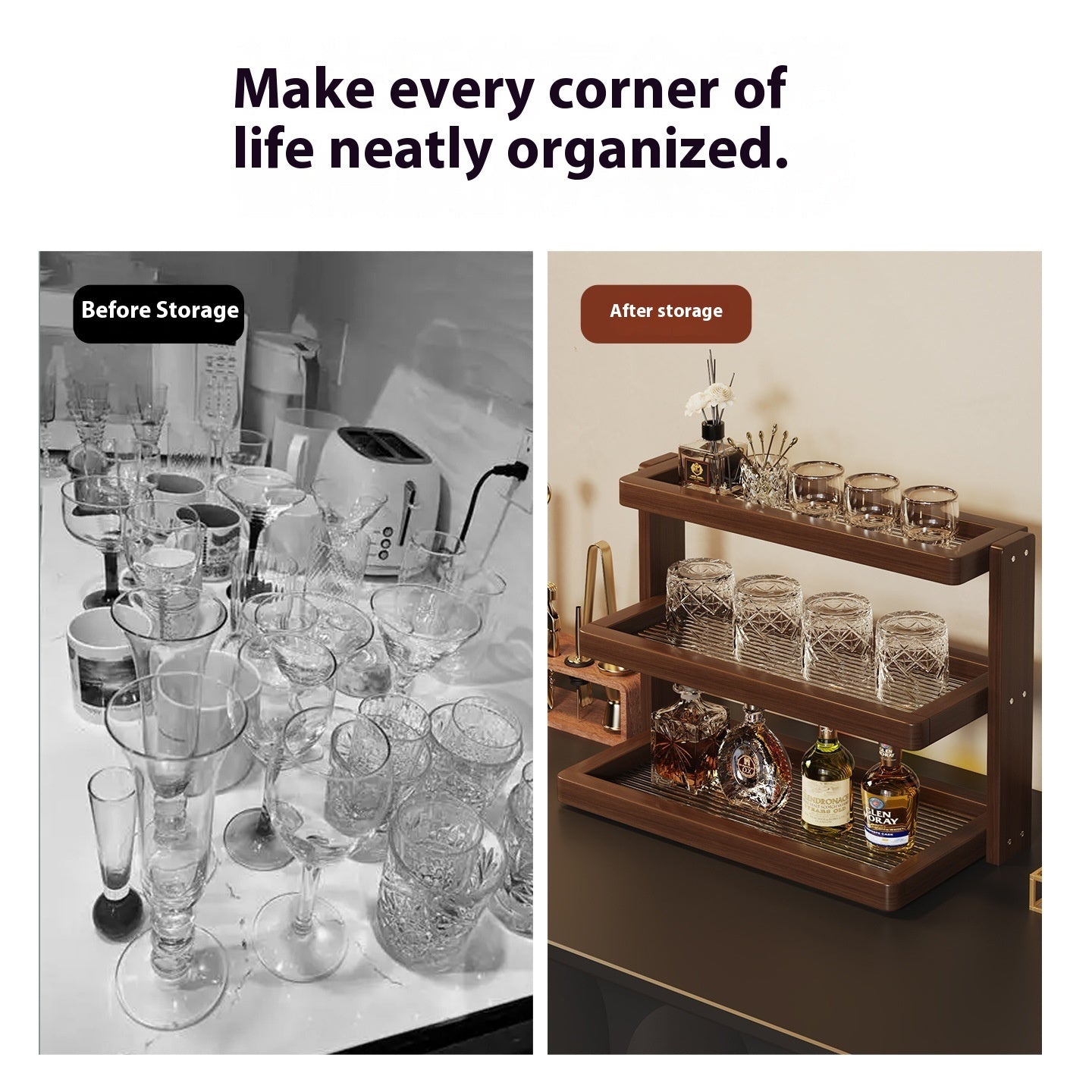 Desktop Cup Holder Acrylic Mid-ancient Storage Rack Multi-layer Table Tops Cup Holder Coffee Shop Corner Storage Display