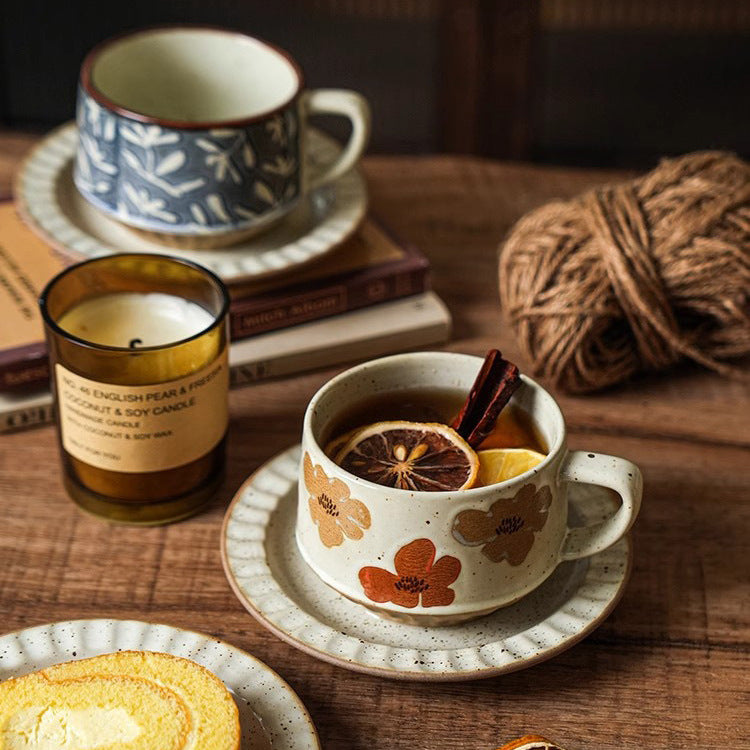 Retro Stoneware Coffee Cup Light Luxury Advanced Special-interest Design