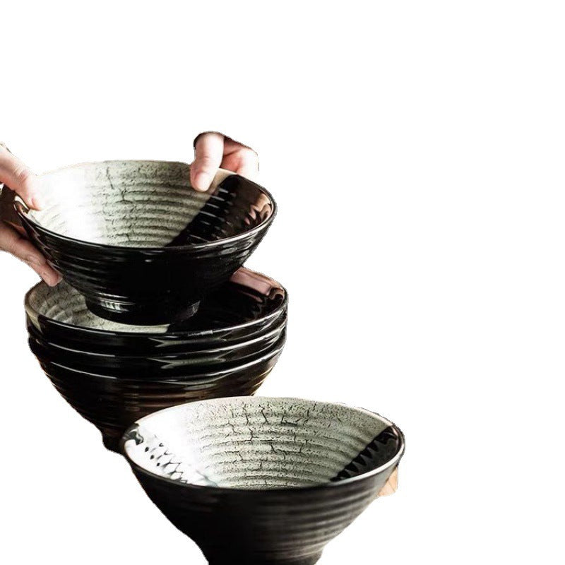 Frosted Tableware Bright Noodles Household Large Bowl Plate Ceramic