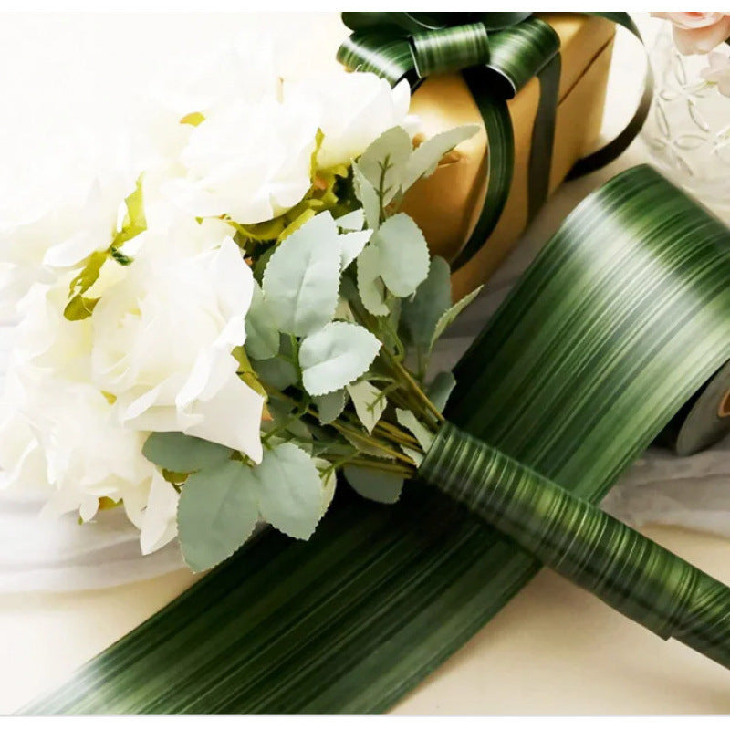 Bark Decorative Titanium Leaf Double Sided Satin Ribbon