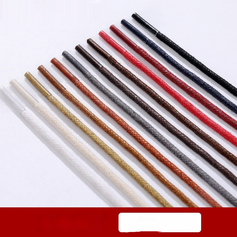 Leather Shoes Boots Wax Rope Round Shoelace A Pair