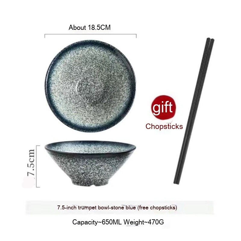 Frosted Tableware Bright Noodles Household Large Bowl Plate Ceramic