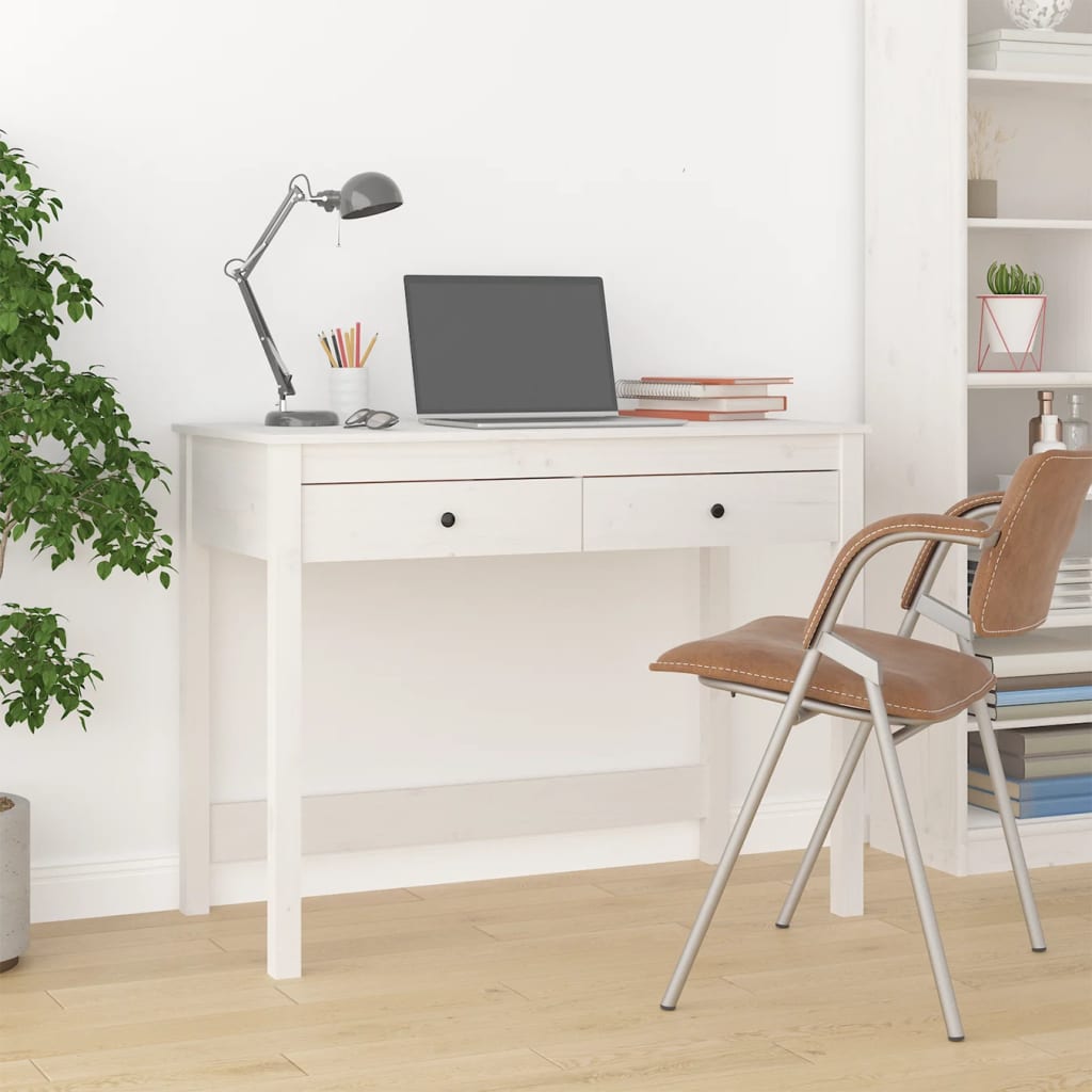 Scrivania con cassetti 100x in legno massello di pino