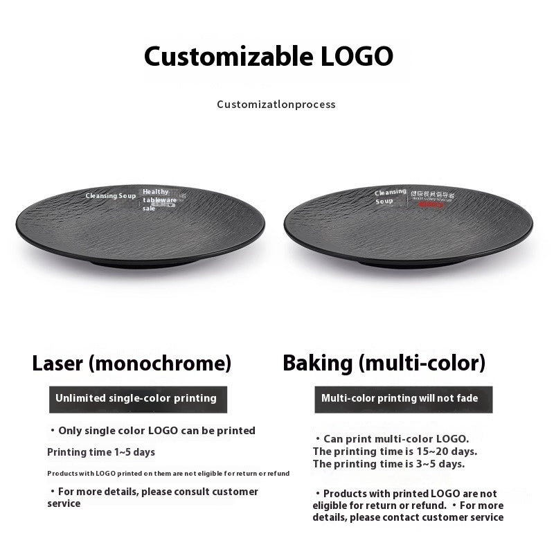 Black Hot Pot Food Plate Barbecue Plate