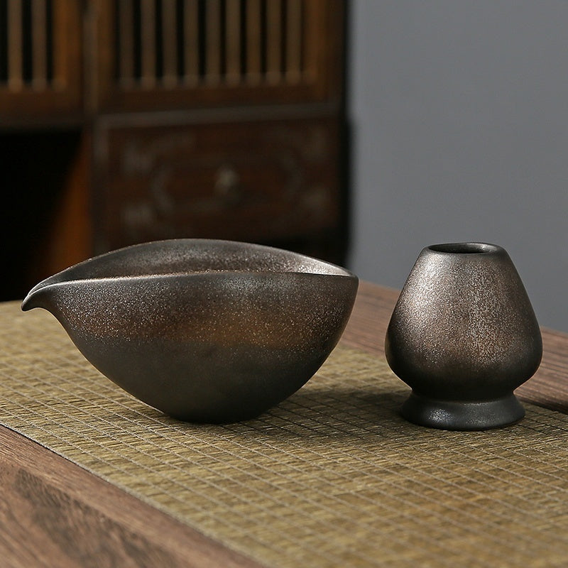 Tea Set For Making Matcha With Coarse Pottery