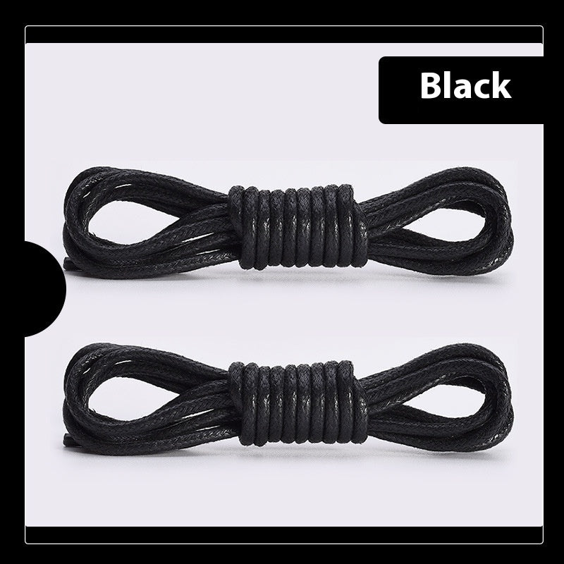 Leather Shoes Boots Wax Rope Round Shoelace A Pair