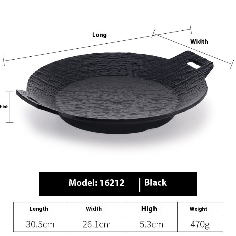 Black Hot Pot Food Plate Barbecue Plate