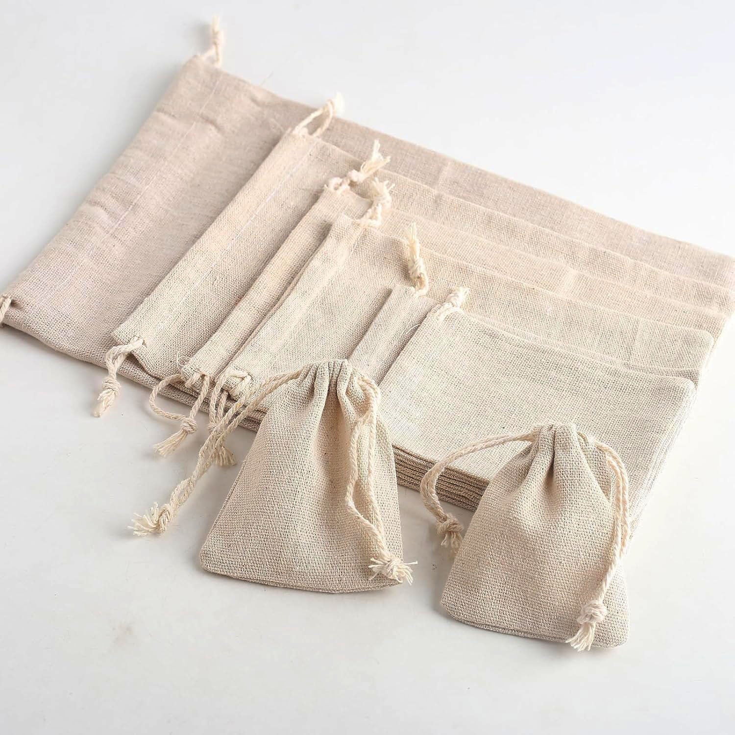 Cotton Linen Sack Breathable Small Cloth Bag Jewelry Bracelet Storage