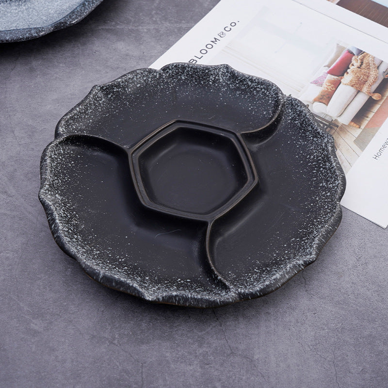 Japanese-style Ceramic Compartment Tray Four-grid Marinated Meat