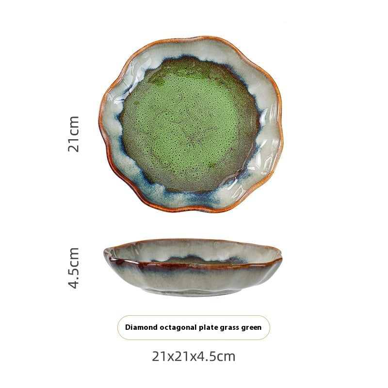 Household Bowl Dish & Plate Ceramic Fambe Tableware