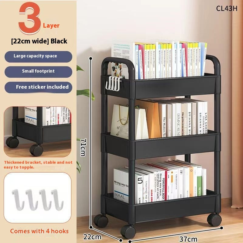 Trolley Floor Mobile Multi-layer Snack Bedroom Bedside Storage Rack
