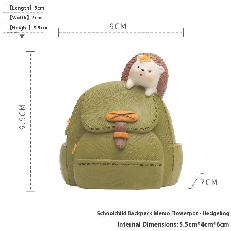 Creative Home Cartoon Rabbit Bear Backpack Flower Pot Desktop Storage Pen Holder