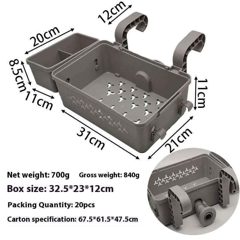 Swimming Pool Edge Hook Storage Basket Removable Outdoor Sundries Rack