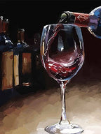 Red Wine Glass Mosaic Rhinestone Cross  Wall Art
