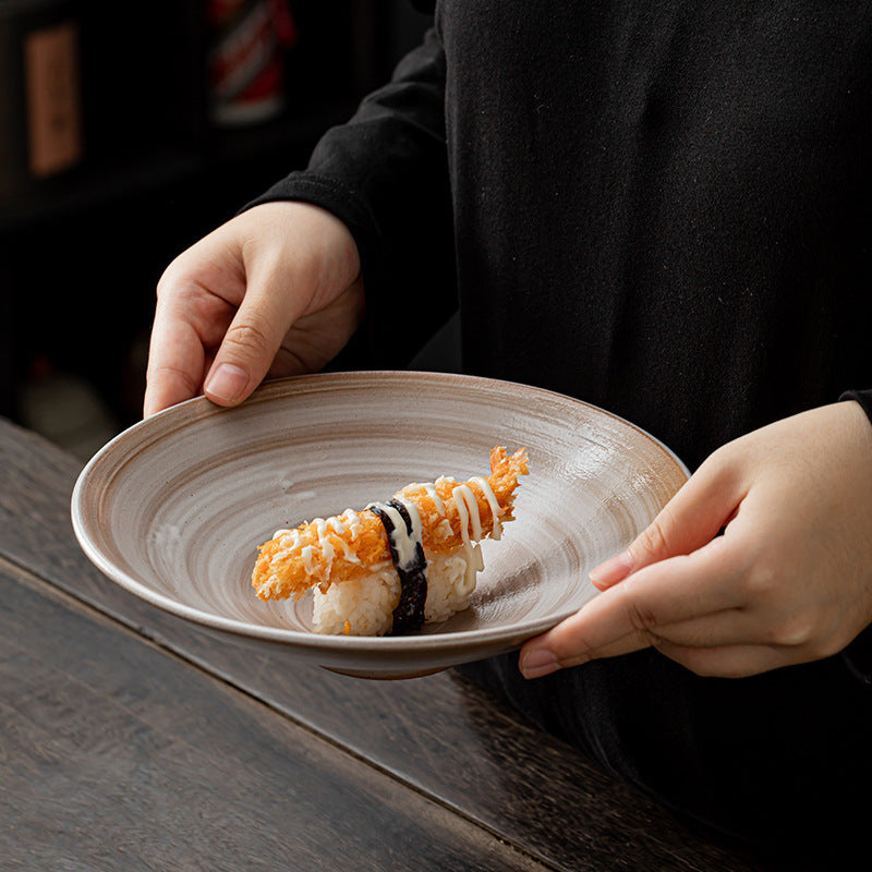 Stoneware Plate Open Rain-hat Shaped Bowl