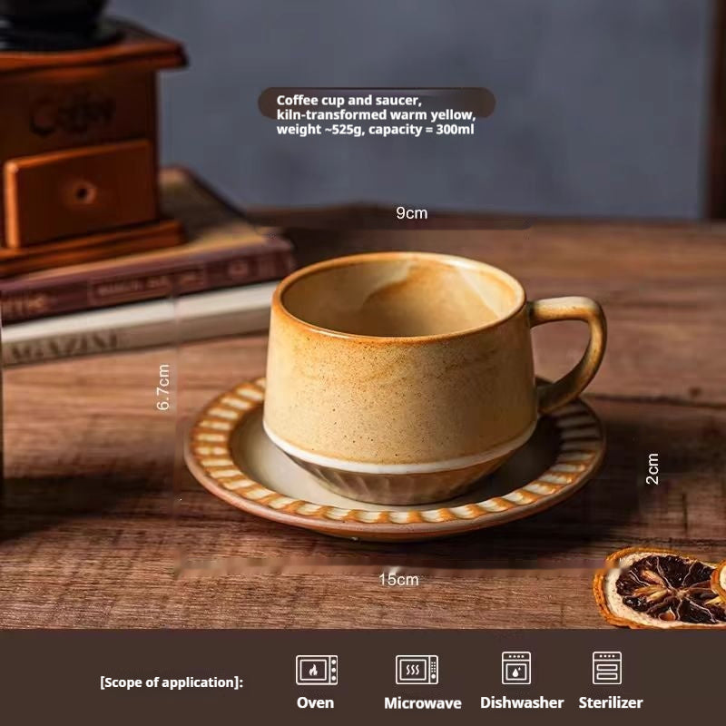 Retro Stoneware Coffee Cup Light Luxury Advanced Special-interest Design