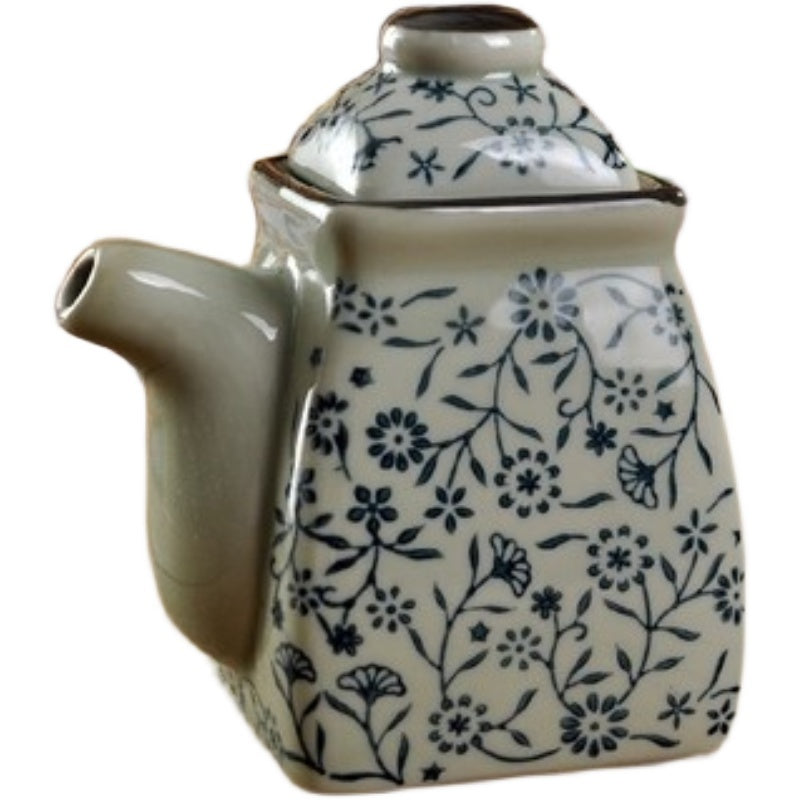 Ceramic Soy Sauce Bottle Household Oil Jar With Lid