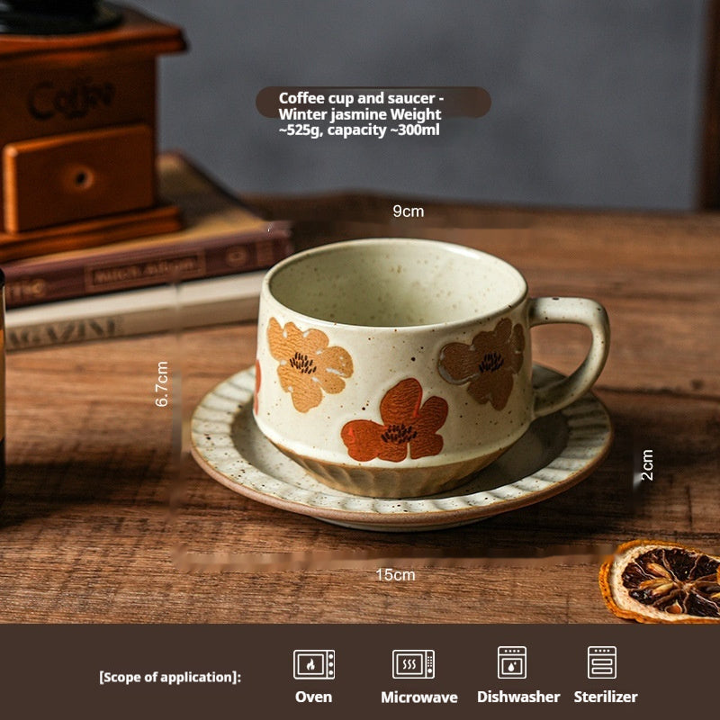 Retro Stoneware Coffee Cup Light Luxury Advanced Special-interest Design